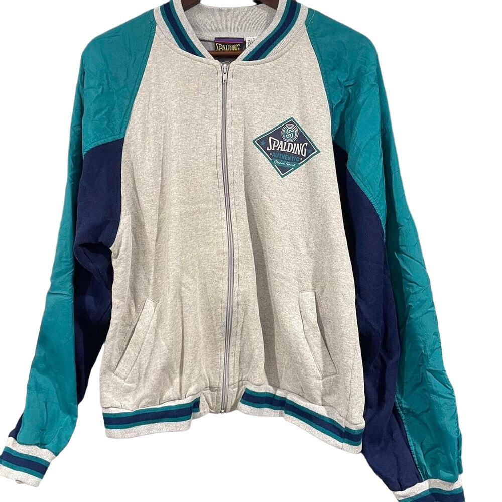 Vintage 90s Spalding Colorblock Jacket Zipup Adult Large